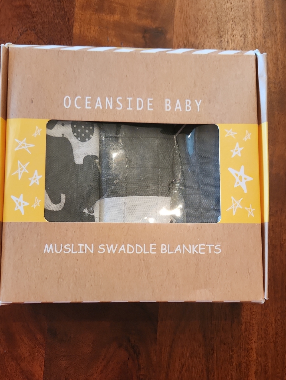 Oceanside Baby Muslin Swaddle Blankets - Gray & White